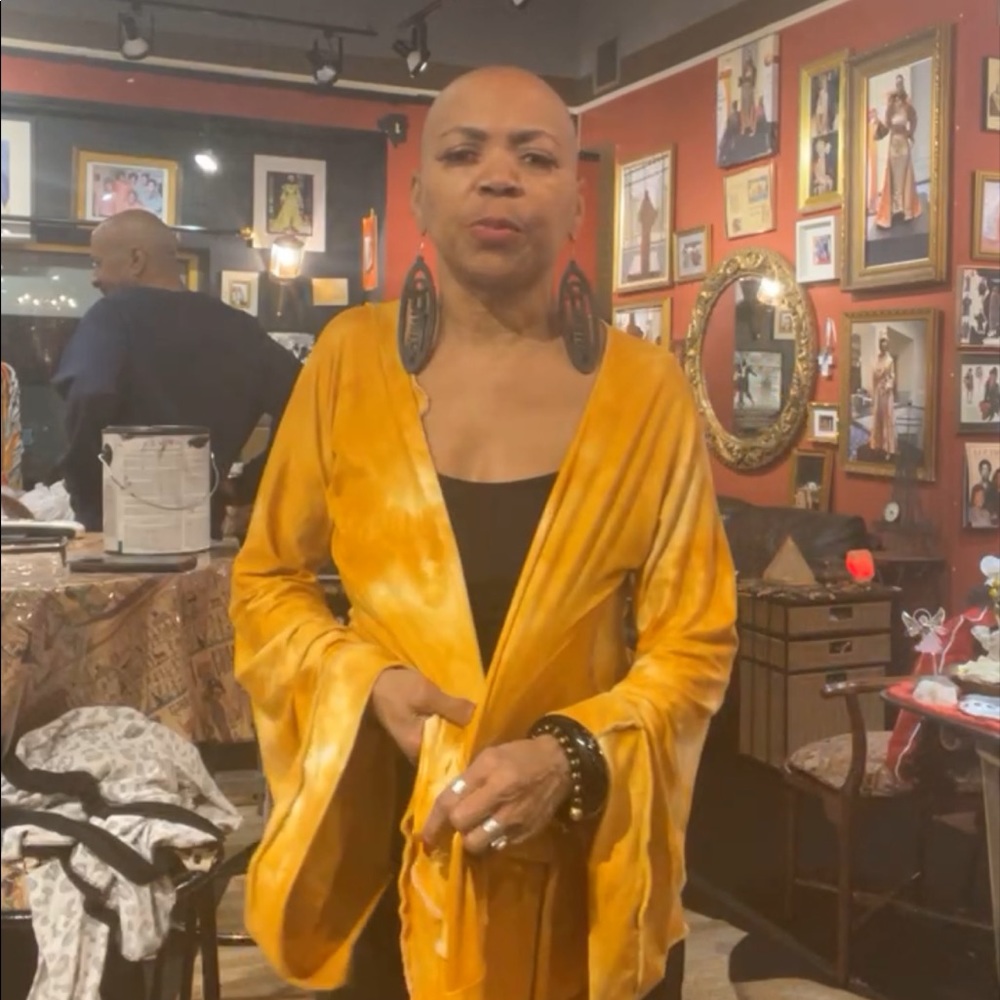 Gold Tye Dye  Knit  Versatile Wrap Top